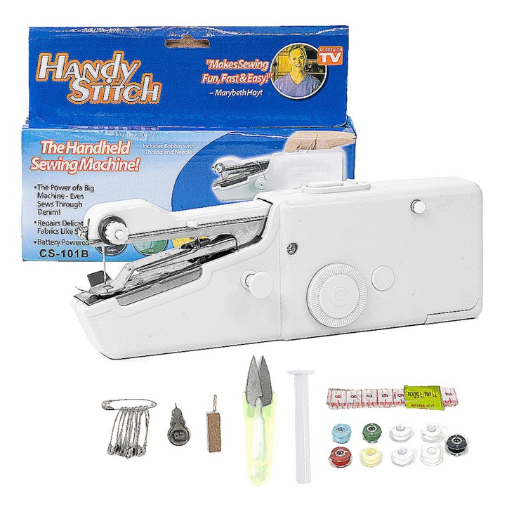 미식스 휴대용 핸드 미니 미싱기 16종 세트, 화이트, MIS02