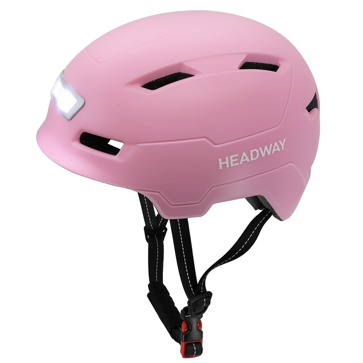 헤드웨이 전후방 LED 라이트 전기스쿠터 자전거 전동킥보드 헬멧 E310L, 무광 핑크