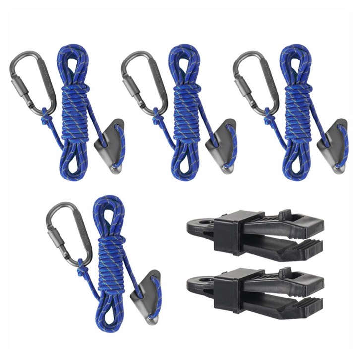 디트리 로프 4p  스토퍼 4p  카라비너 4p  타프 고정클립 2종 세트