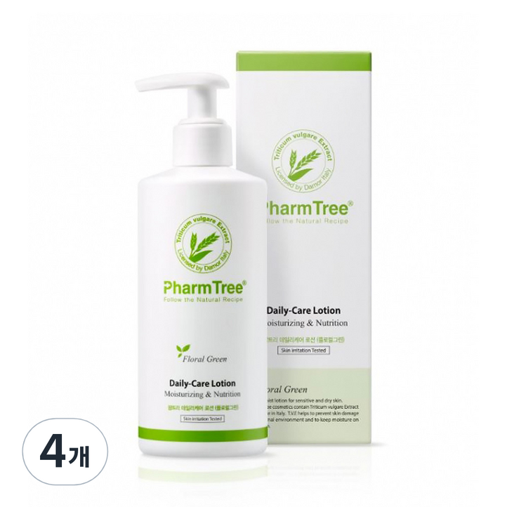 팜트리 데일리케어 로션 플로럴그린, 4개, 300ml