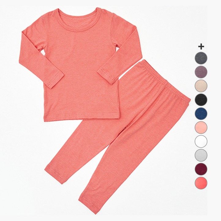 유니프랜드 아동용 히트 바이로프트 웜 9부 발열 실내복 상하세트