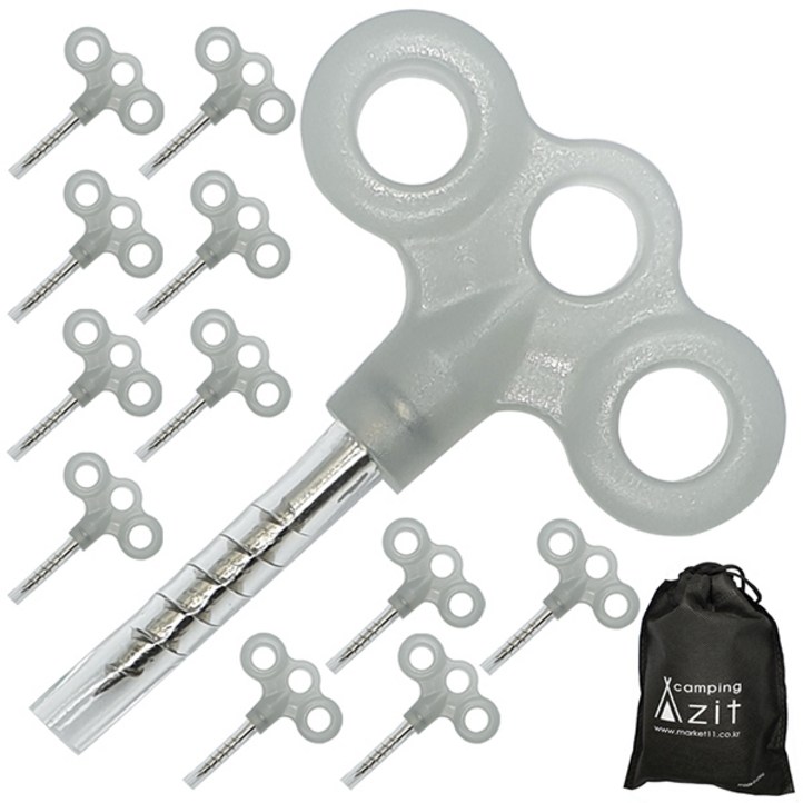 안전 캡 부착 캠핑 야광 데크팩 12p  부직포 주머니 세트