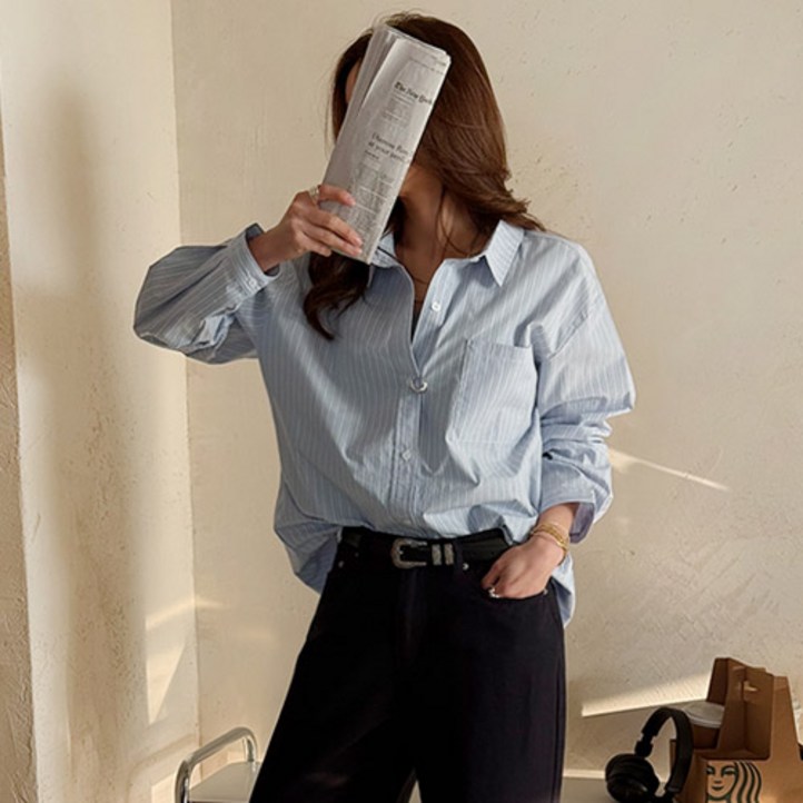 난닝구 여성용 바분코 스트라이프 셔츠