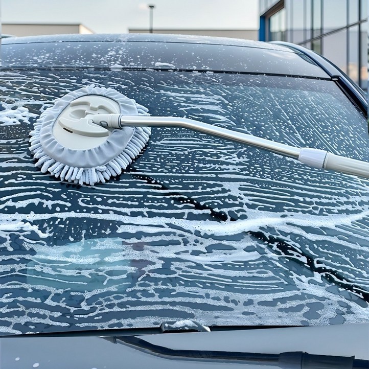 Shipshape 다용도 초경량 3단 길이조절 자동차 세차밀대걸레, 1개