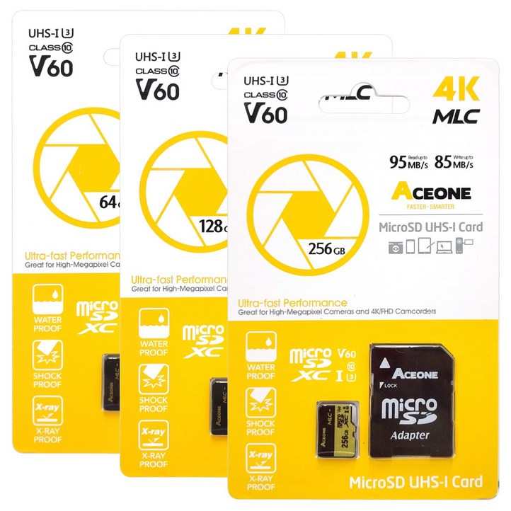 에이스원 PRO 마이크로 SD 메모리카드 MLC 액션캠 캠코더 4K, 256G 에이스원 PRO 마이크로 SD 메모리카드 MLC 액션캠 캠코더 4K, 256G