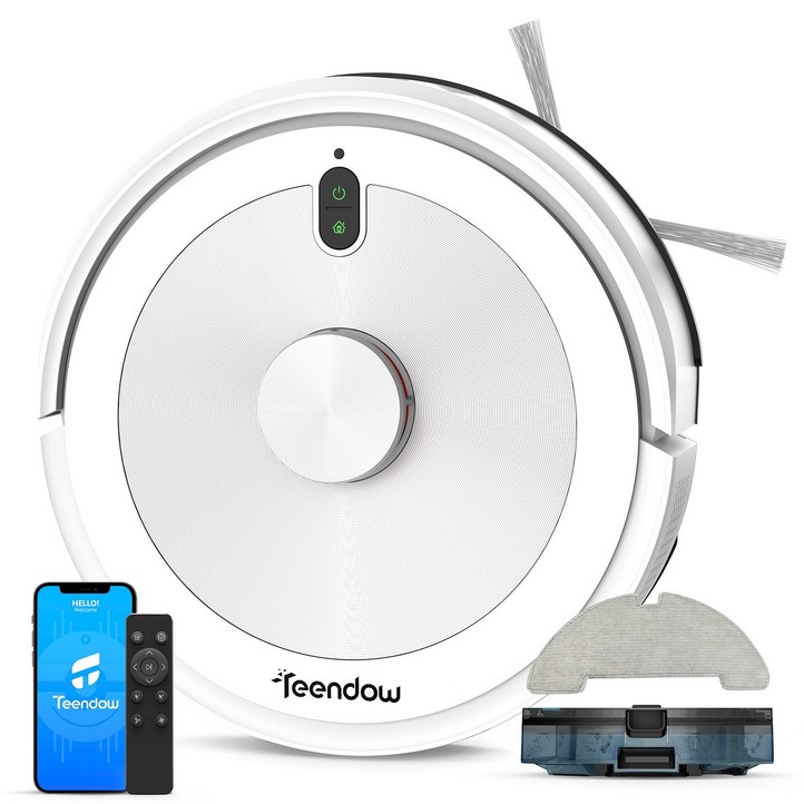 틴도우 2.0 물걸레 로봇청소기 프리미엄 고정밀 LDS 센서 매핑1년 AS 보증, 화이트, D10S