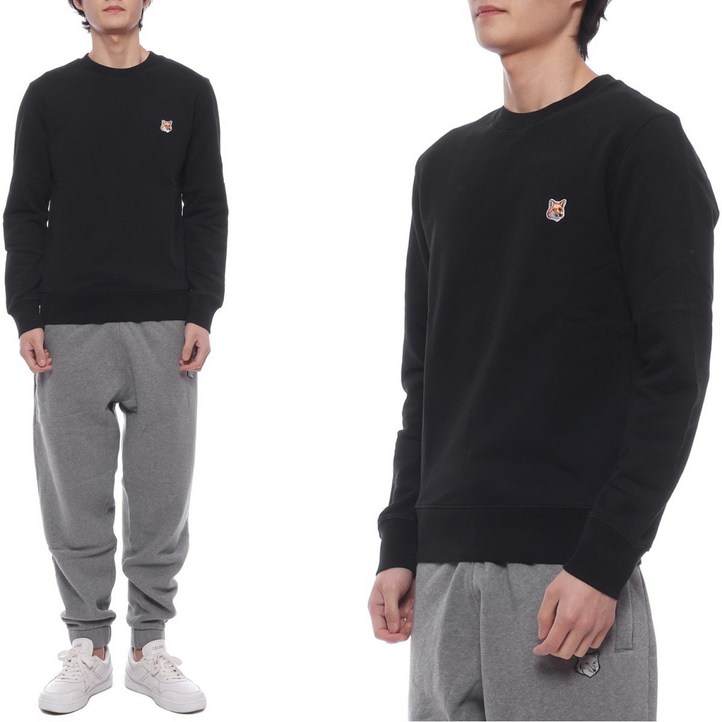 메종키츠네 남자 맨투맨 남성 폭스헤드 패치 LM00301KM0001 P199 