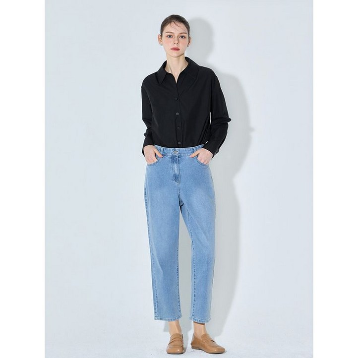 쉬즈미스 하이웨이스트 테이퍼드핏 데님 팬츠  택가격  178000원