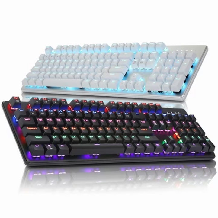 앱코 HACKER K595 LED 축교환 게이밍 기계식 키보드 블랙, 블랙, 일반형