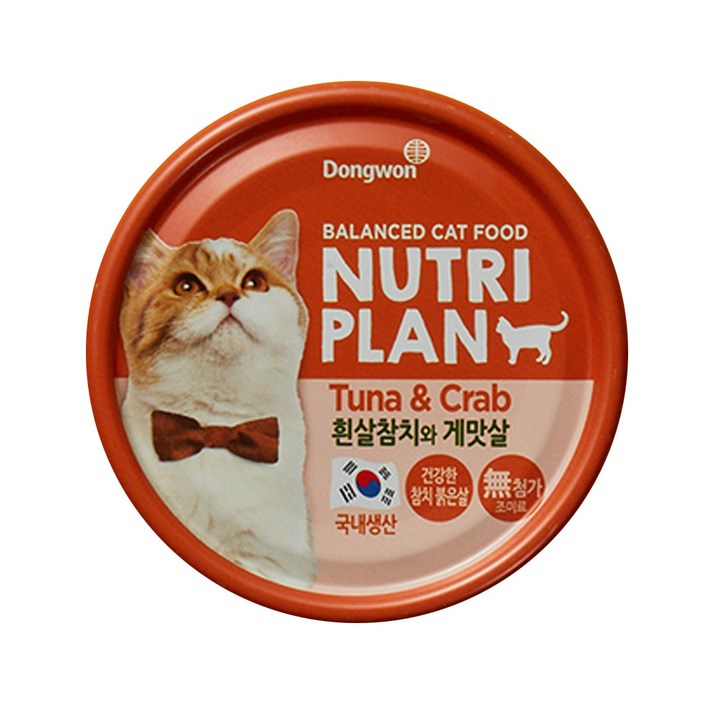 동원 뉴트리플랜 고양이 간식 습식캔 흰살참치+게맛살 160g 24개, 24개, 160g, 혼합맛(흰살참치/게맛살)
