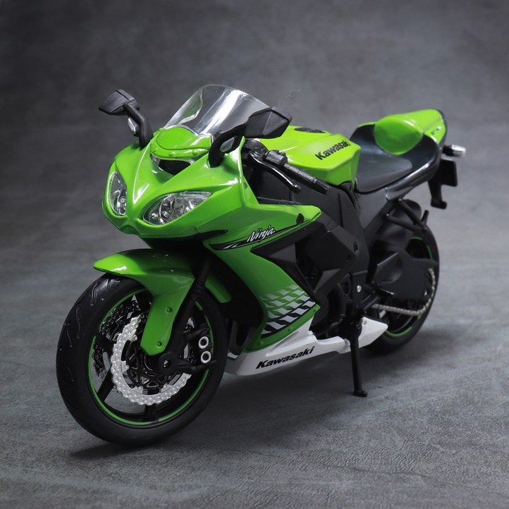 마이스토 112 가와사키 닌자 ZX10R 그린 모형오토바이 다이캐스트 바이크 장난감, 1개