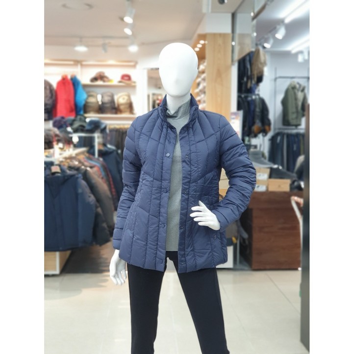 르까프 여성 가로 퀼팅 스냅형 중힙기장 여성스러운 경량 다운 자켓 1221JD456