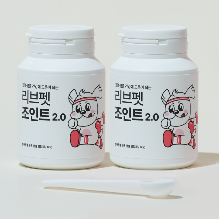 리브펫 조인트 강아지 고양이 관절 영양제 분말형 60g, 뼈/관절 강화, 60g, 2개