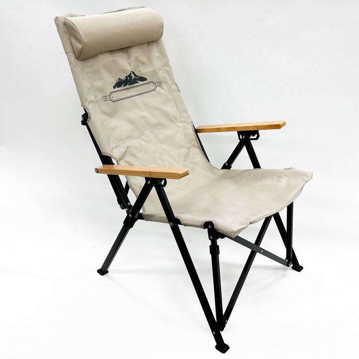 접이식 캠핑 의자 G-C6 각도 조절 릴렉스 체어 경량 휴대용 로우 폴딩 체어, 1개, 딥베이지