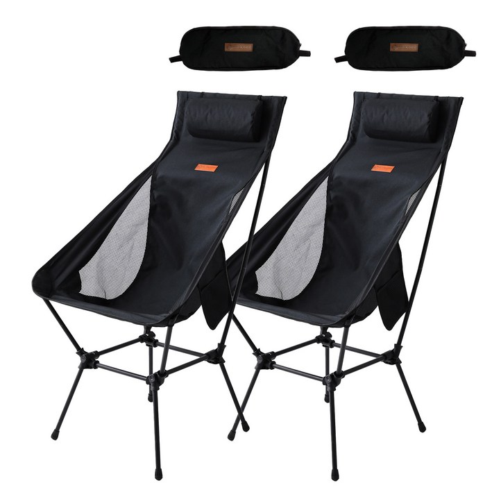 레드코코 경량 캠핑의자 미니멀 폴딩, 블랙2개, 2개