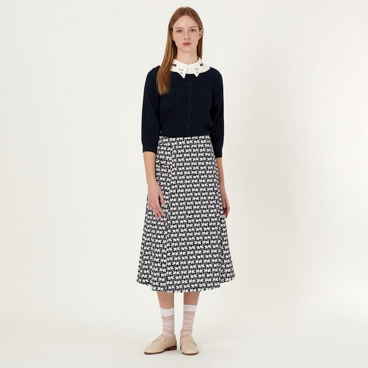 기비 GIVY 플라워 포켓 플레어 스커트 GY25S1FRK3911DK763276