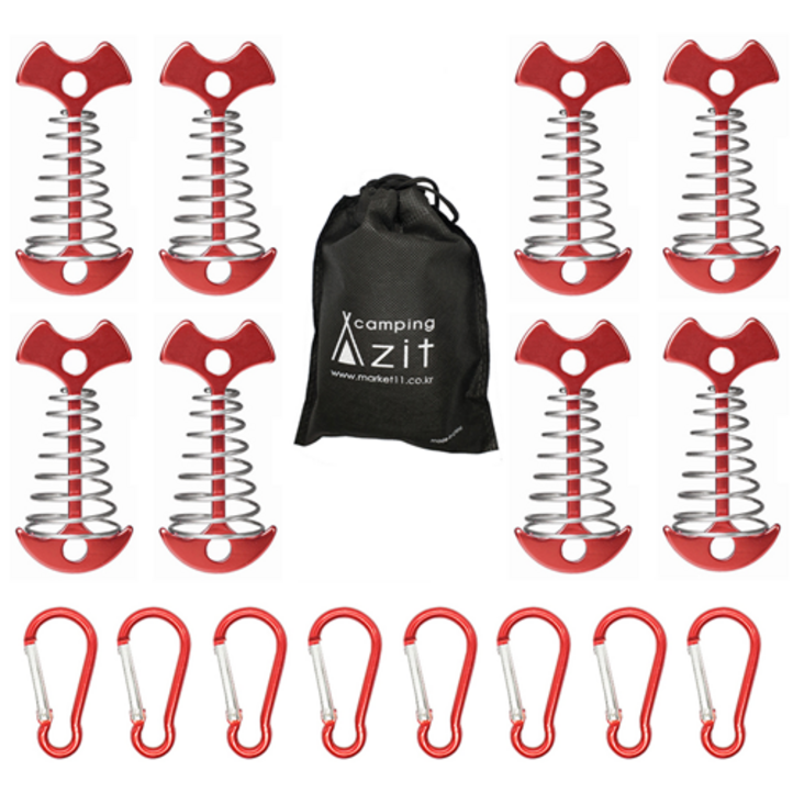 감성 캠핑 롱타입 스프링 오징어 데크팩 8P 세트, 1개