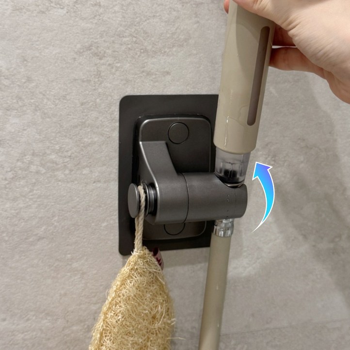 브릭오유 3세대 샤워기 거치대 360도 각도조절 무타공