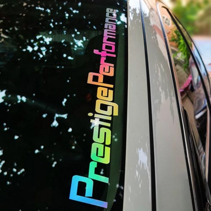 PrestigePerformance 레터링 스티커 자동차 튜닝 데칼 스티커, 홀로그램, 1개