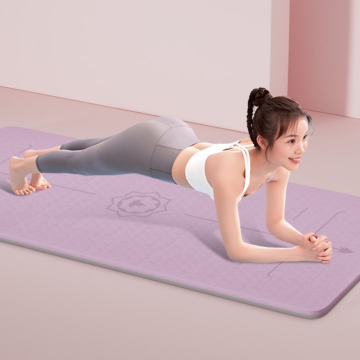 원트두 요가매트 TPE 소음 양면 논슬립 필라테스 운동매트, 1개, 퍼플