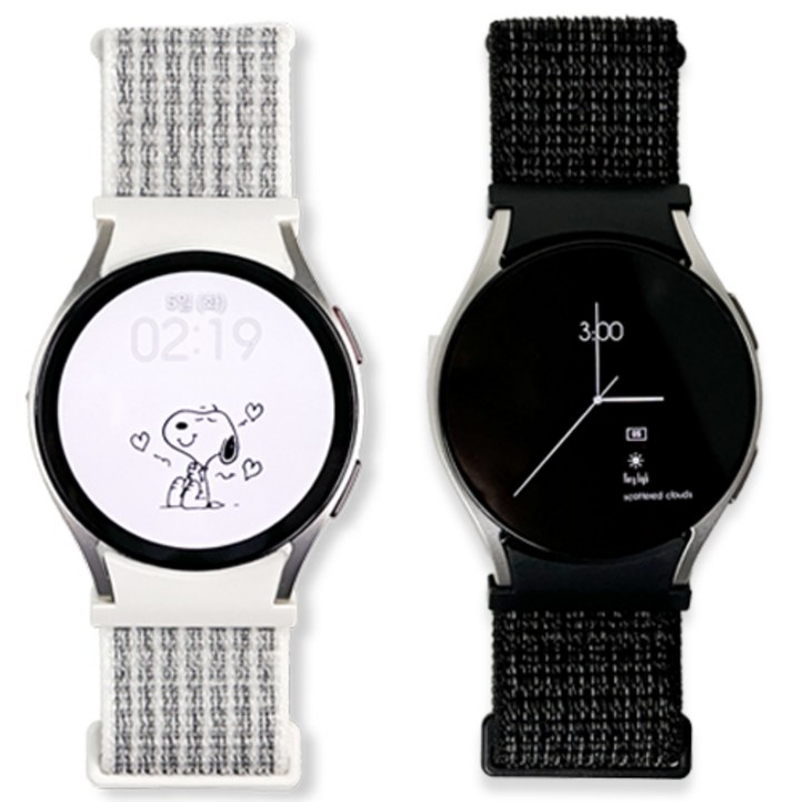 엔터콘 갤럭시워치 스트랩 스포츠 루프, 7. 써밋화이트52.야광블랙