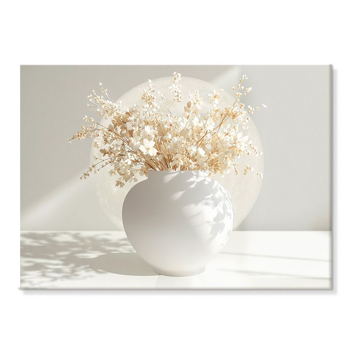 재물복 들어오는 은은한 달항아리 꽃그림 액자 5종 더아트컴퍼니 풍수 인테리어, 7.재물달항아리