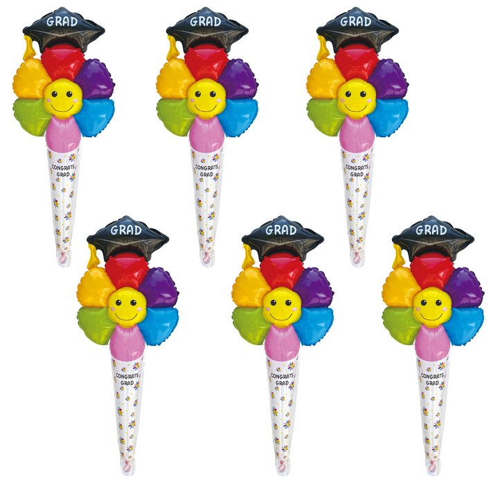 올리브파티 졸업 학사모 데이지 스틱 막대 풍선 세트