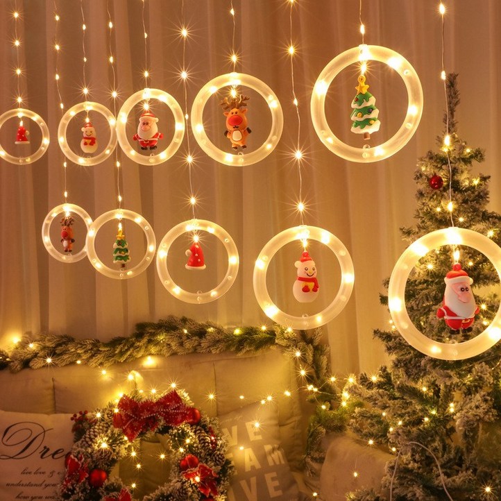 성탄절장식 MOA 크리스마스 반짝이 아이스바 램프 성탄절 장식 링 전구 LED 조명 5V 따뜻한 백광등