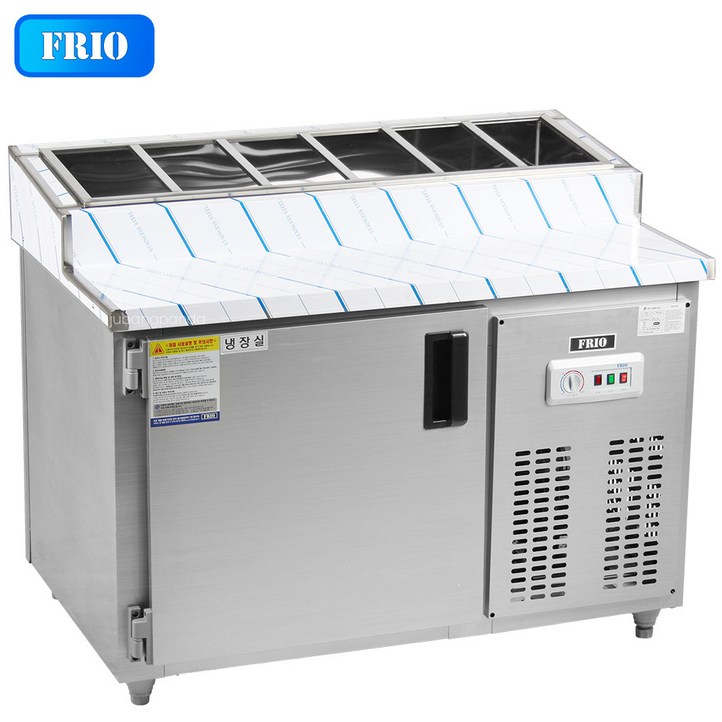 FRIO 프리오 업소용냉장고 토핑냉장고 6구냉장고 1200750800 올냉장 메탈재질 아나로그 컨트롤러