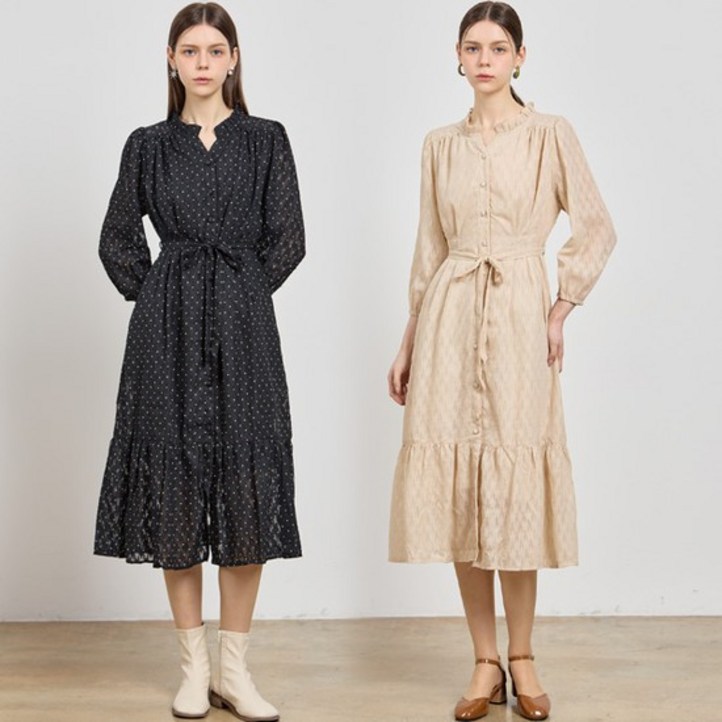 최초가 78000원 데일리 로맨틱 도트 자카드 쉬폰원피스