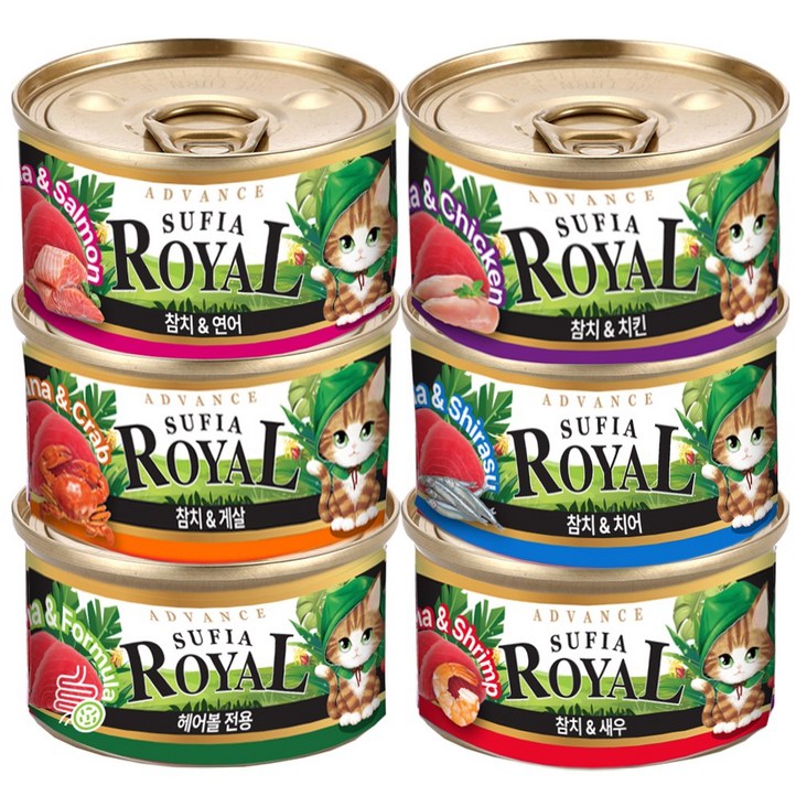 어드밴스 로얄 수피아 7종 85g x 30개입 고양이 캔 길냥이 통조림 간식, 85g, 30개, 수피아 콤보