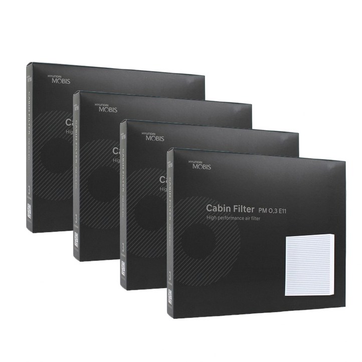 현대모비스 정품 프리미엄 에어컨필터 2년분 4개입 싼타페DM 전용 2012년2018년식 적용 2번