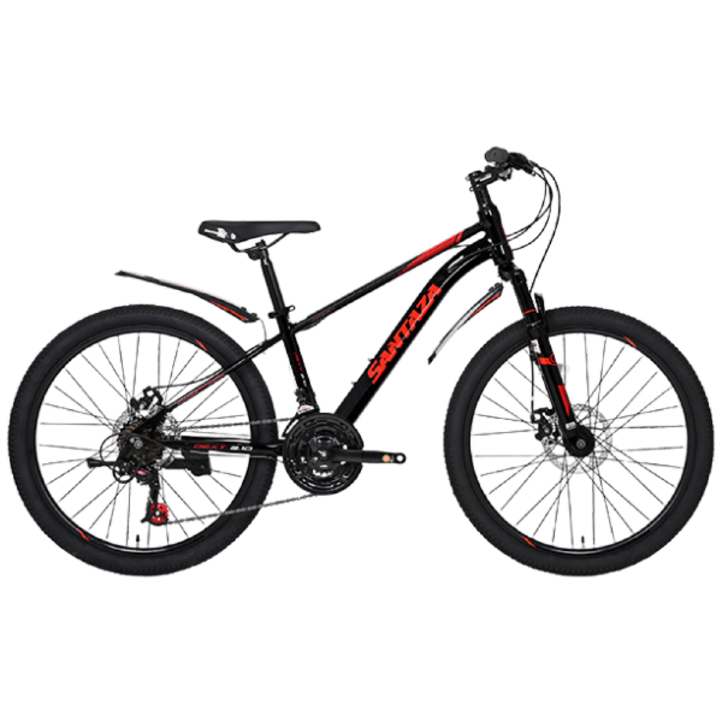 2025 케이투바이크 MTB 자전거 레이브2.1D 24인치 초등학생 원터치 21단 디스크브레이크, 1개, 156cm, 블랙+레드