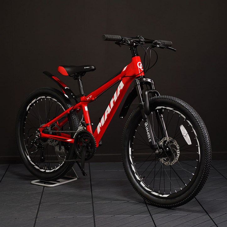 오투휠스 마하 X7 초등학생 자전거 24인치 기계식, 레드 (24인치)