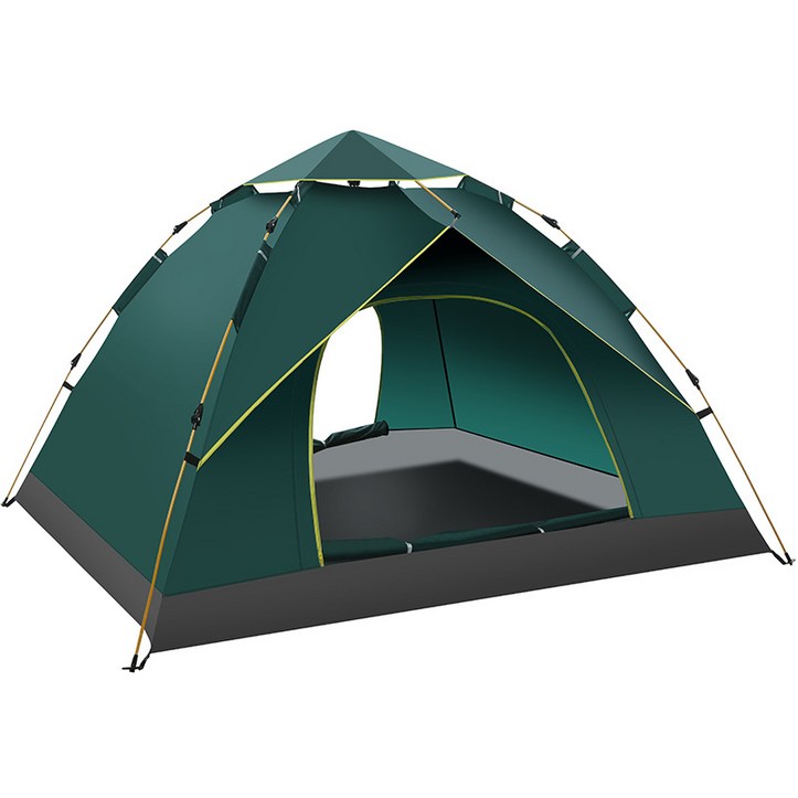 접이식 야외 원터치 캠핑 텐트 선팅 자외선차단 캠핑용품, 3-4인, 그린