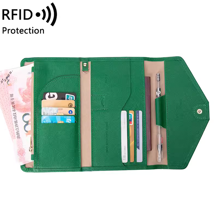 리얼피키 해킹방지 RFID차단 9포켓 올인원 여권지갑 케이스