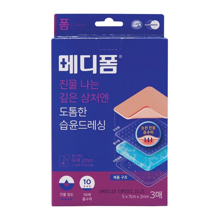 메디폼 친수성 폼 드레싱 메디폼 친수성 폼 드레싱