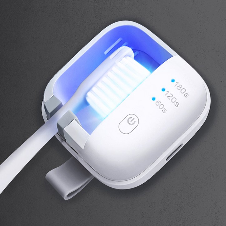 홈플래닛 UVC-LED 충전식 휴대용 칫솔살균기 (자석 탈착 벽걸이 거치대 포함)