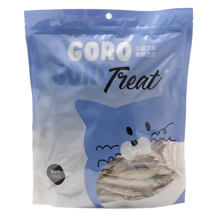 gorogoro 반려동물 동결건조 트릿 간식, 열빙어, 500g, 1개