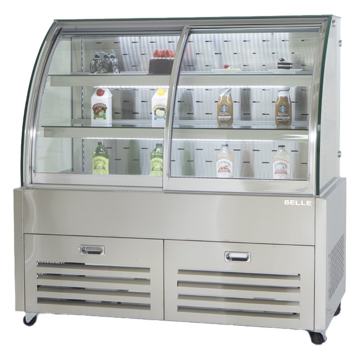 BELLE 프리미엄 쇼케이스 라운드 앞문형 실버 방문설치, JRF1200S