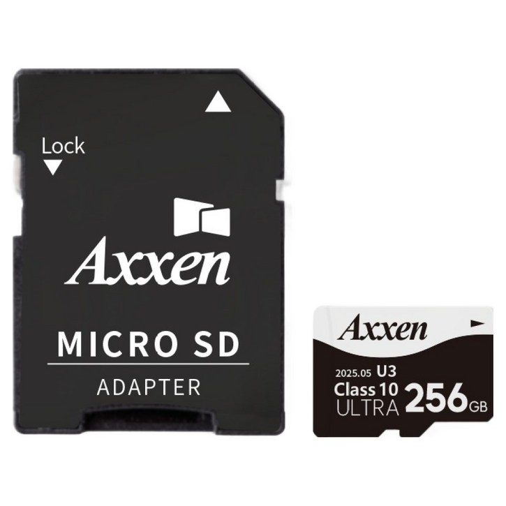 액센 초고속 U3 ULTRA 홈캠 블랙박스 메모리 Micro SD카드 어댑터 세트 MSD53, 1세트, 256GB