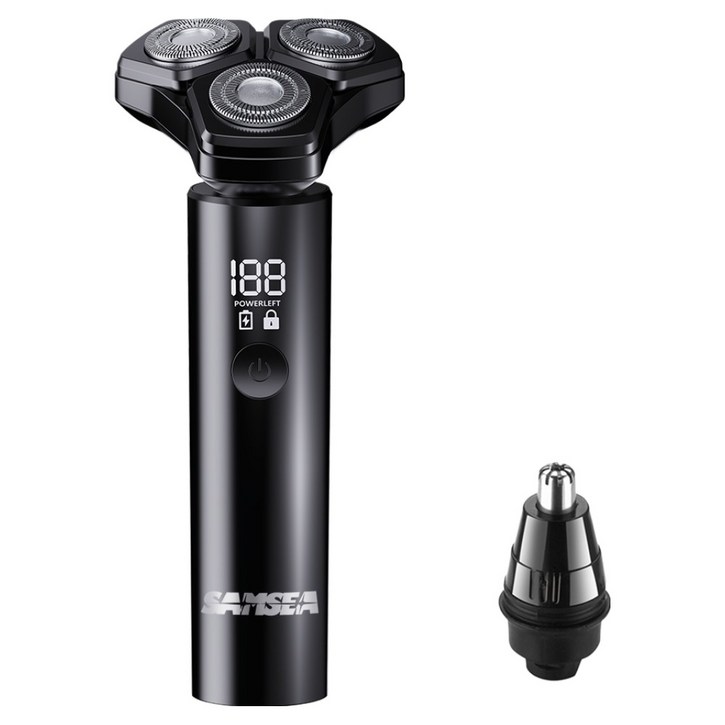 SAMSEA 360도 휴대용 2 in 1 전기 전동면도기, TXD-01, 블랙