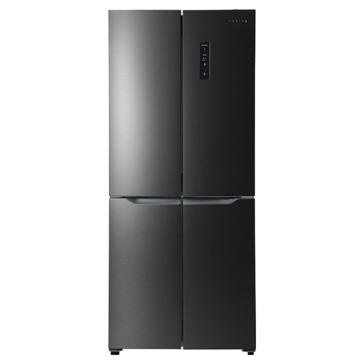 쿠잉전자 글램 글라스 대용량 418L 양문형 4도어 냉장고 방문설치, MD405D