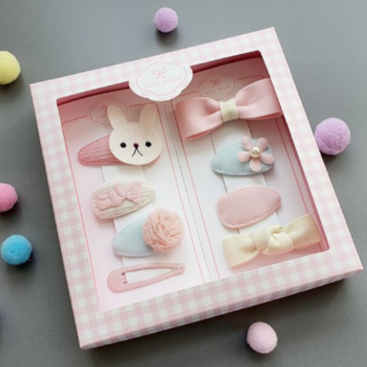 딜라이트 미니푸치 베이비 똑딱핀 집게핀 8종 선물세트