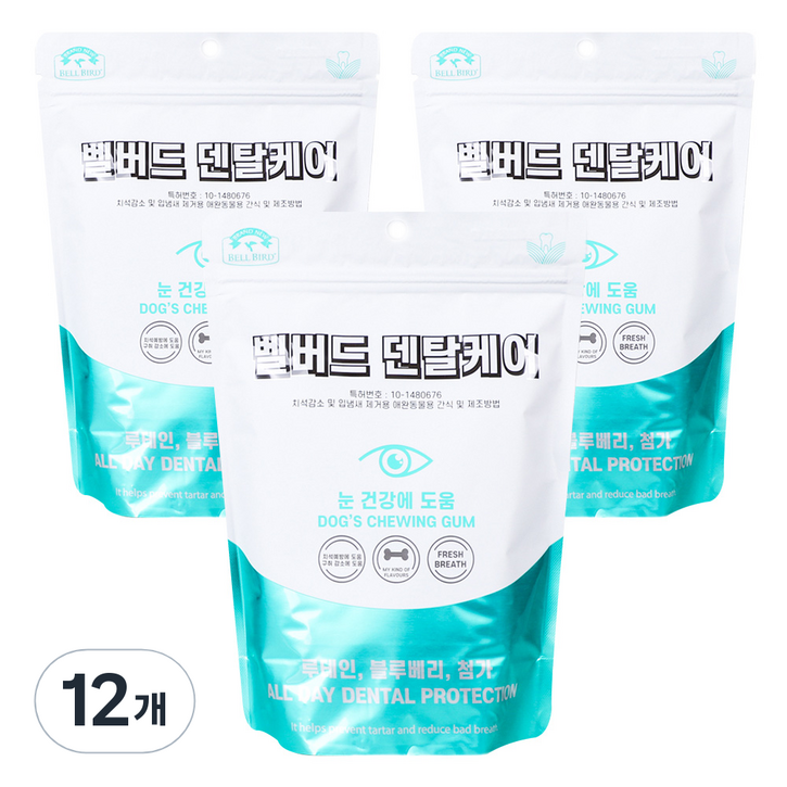 벨버드 푸드 덴탈케어 강아지 간식, 눈건강, 100g, 12개