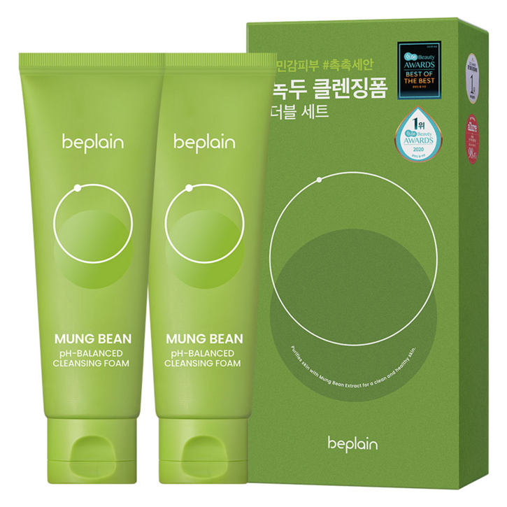 비플레인 녹두 약산성 클렌징폼, 80ml, 2개 비플레인 녹두 약산성 클렌징폼, 80ml, 2개