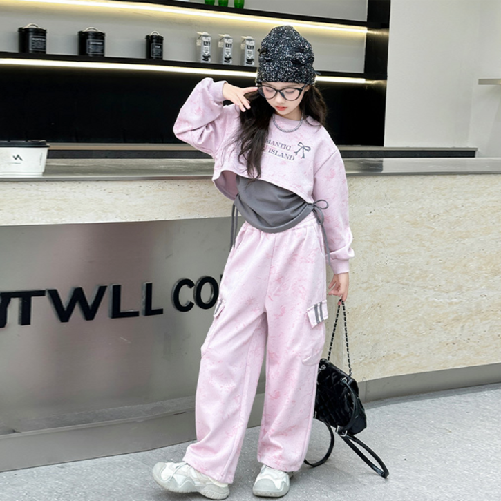 미소파파 니코니코 워싱 크롭 티셔츠  이너 민소매  바지 세트