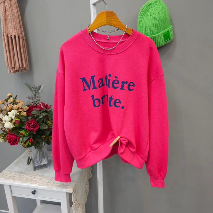 심플 마띠엘 반크롭 맨투맨 여자봄가을티 여성맨투맨긴팔티