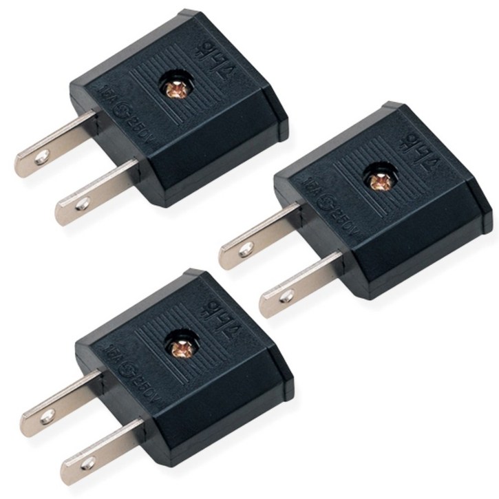 리빙대학 220v  110v 변환 국산 어답터 여행용 어댑터 일자 플러그 11 돼지코, 3개