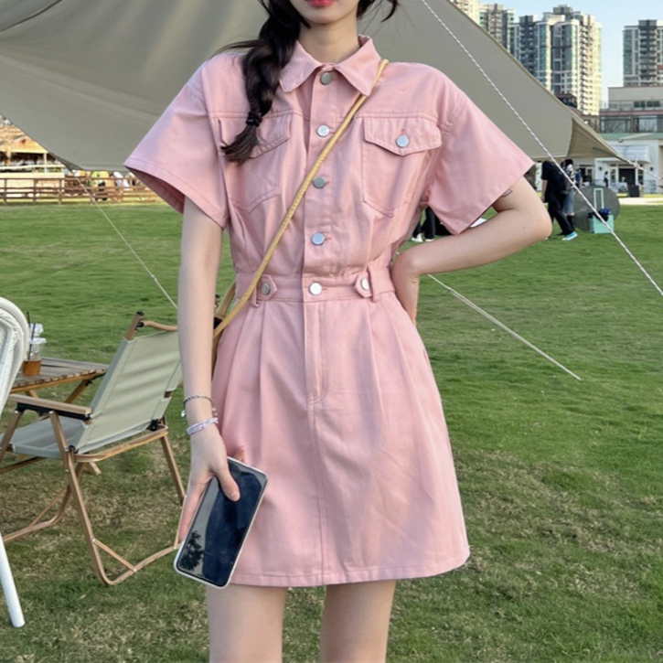 위드레위 포켓 여성 귀여운 반팔 치마 원피스여친룩 데일리원피스